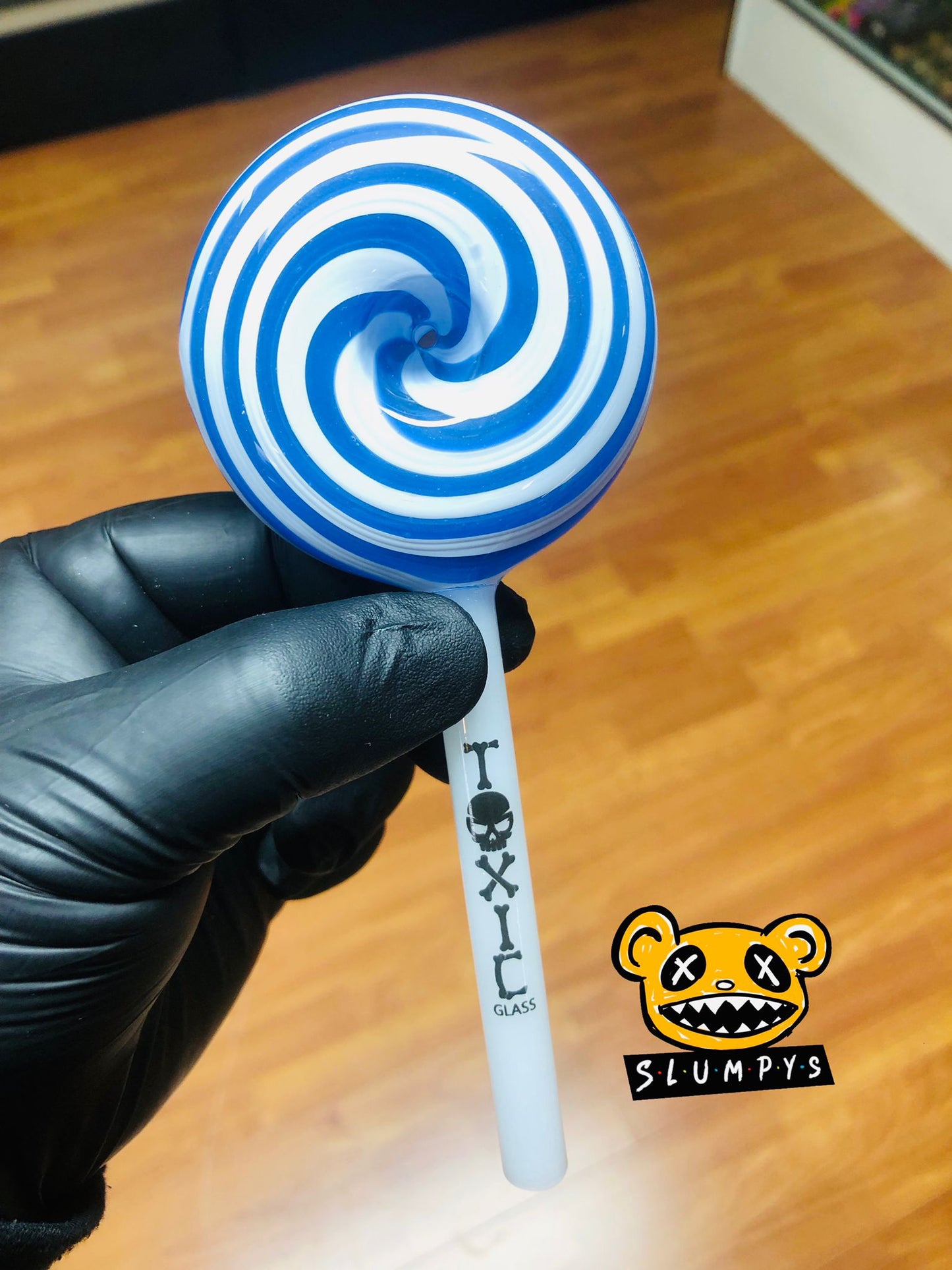 Toxic Glassworks - Lollipop Hand Pipe (Blue)