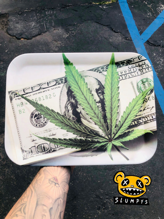 Biodegradable Large - Green Benjamins Rolling Tray