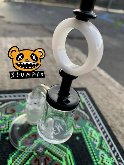 Glass Dabber/ Carb Cap Combo (Black/white)