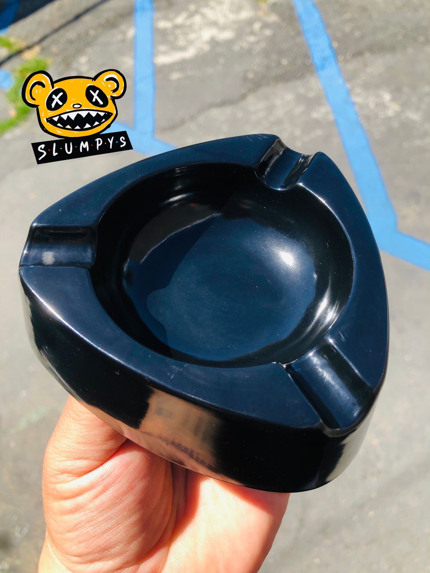 Black Plastic Ashtray