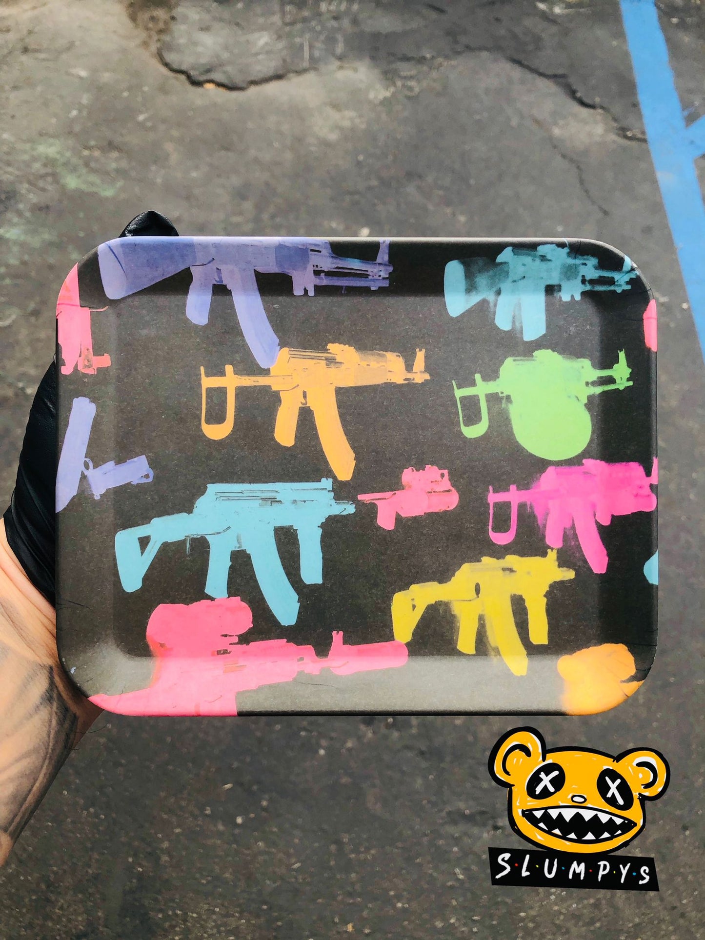 Biodegradable Small - Colorful Weapons Rolling Tray