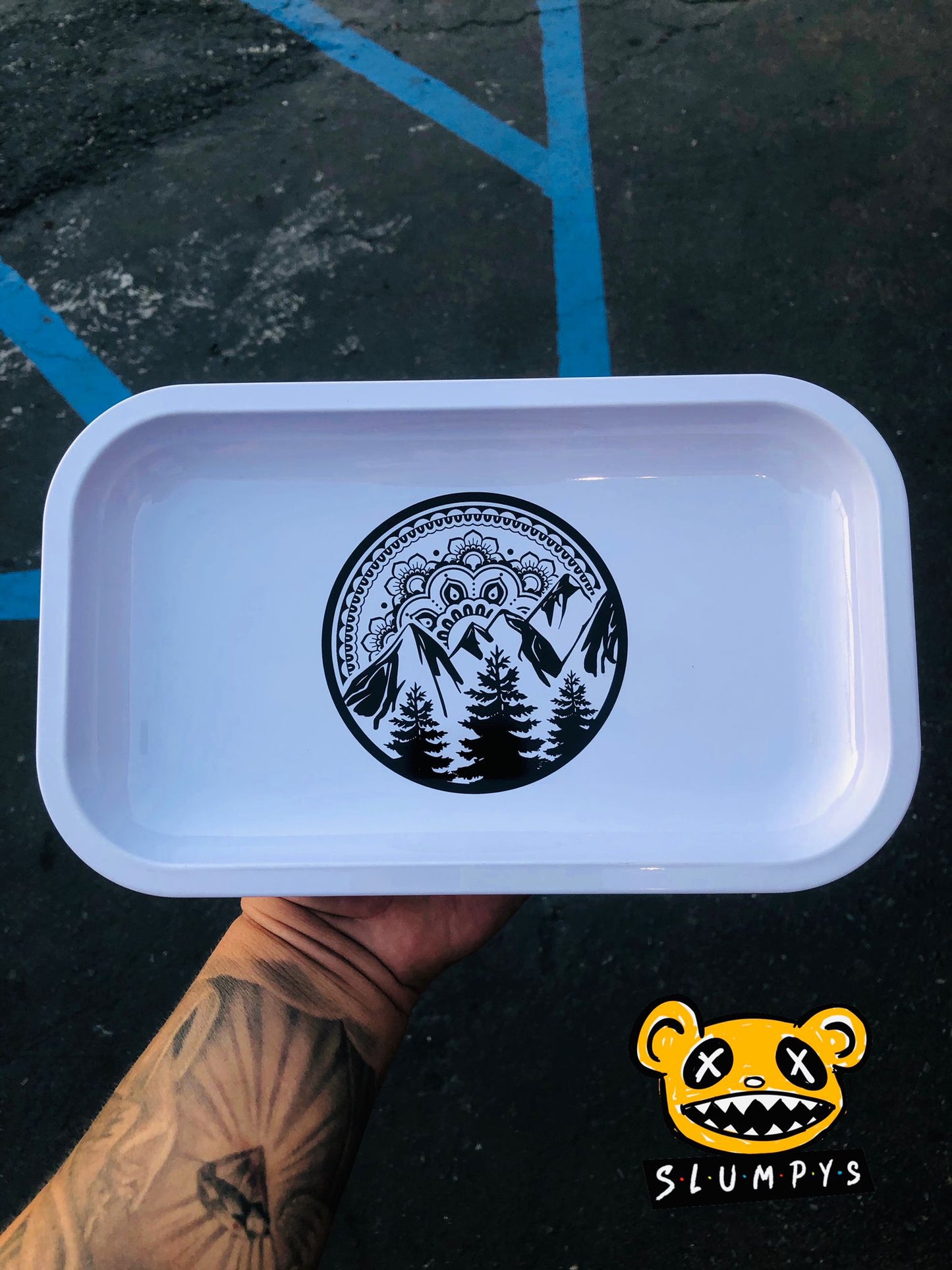 Tahoe Grinder Co - White (Mandala/Mountains) Tray