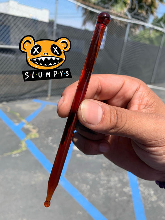 6" Clear Colored Glass Dabber (Amber)