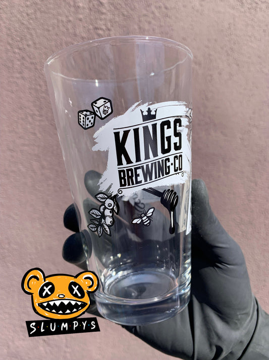 Huni Badger - Kings Brew 16oz Mixing Pint Glass