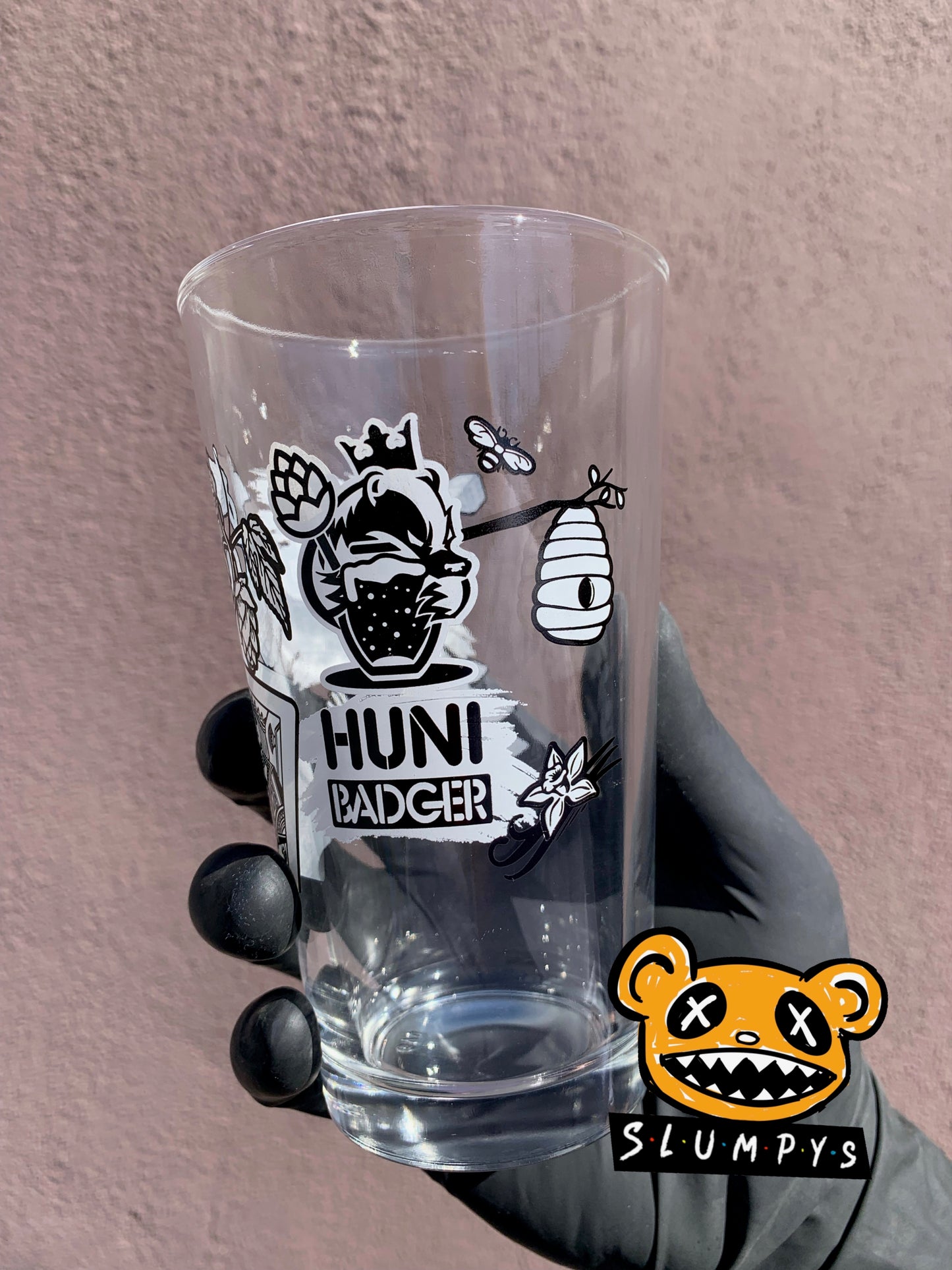 Huni Badger - Kings Brew 16oz Mixing Pint Glass