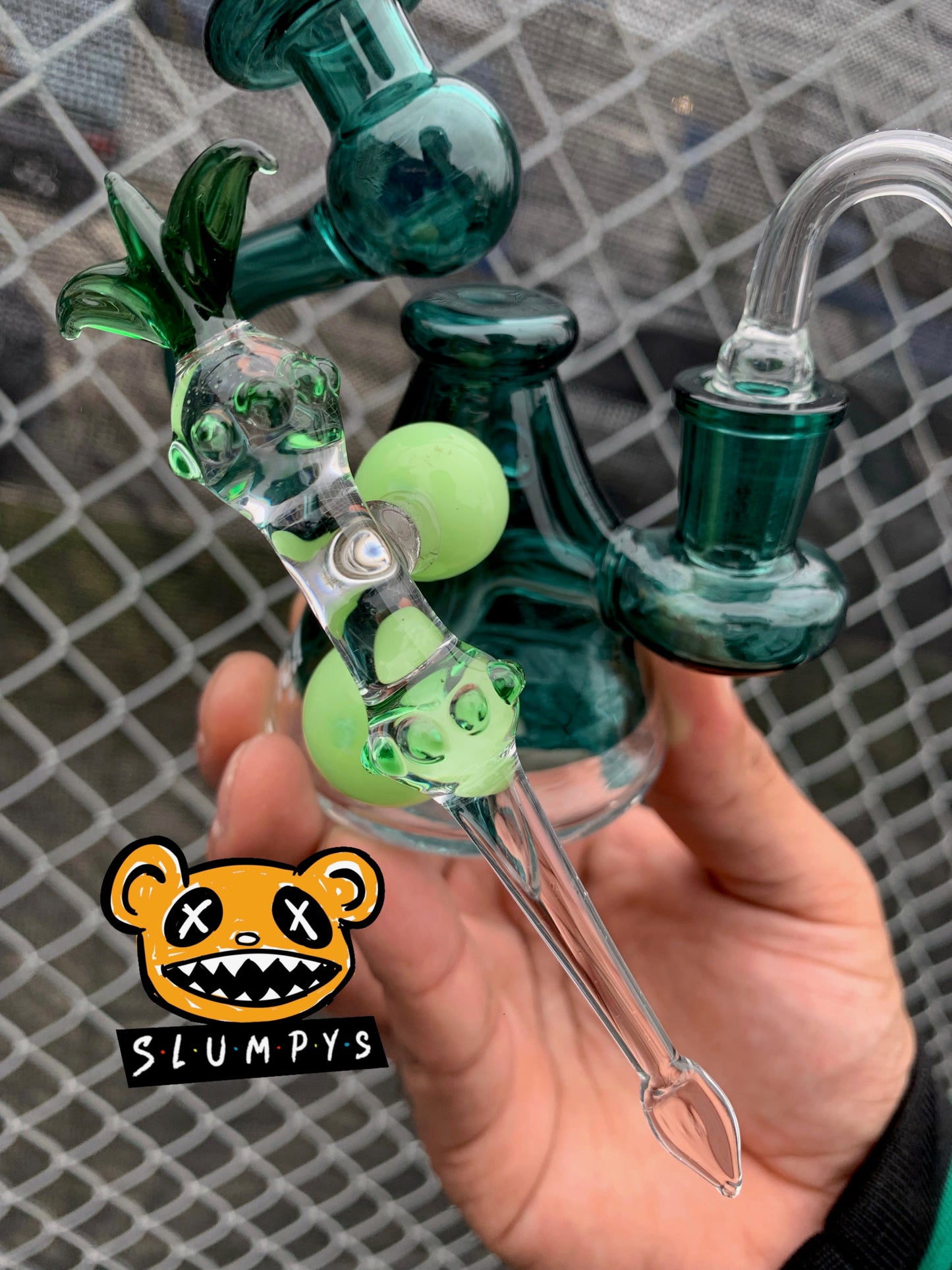 OTG Glass - Alien Laser Gun Rig W/Magnetic Dab Tool (Green)