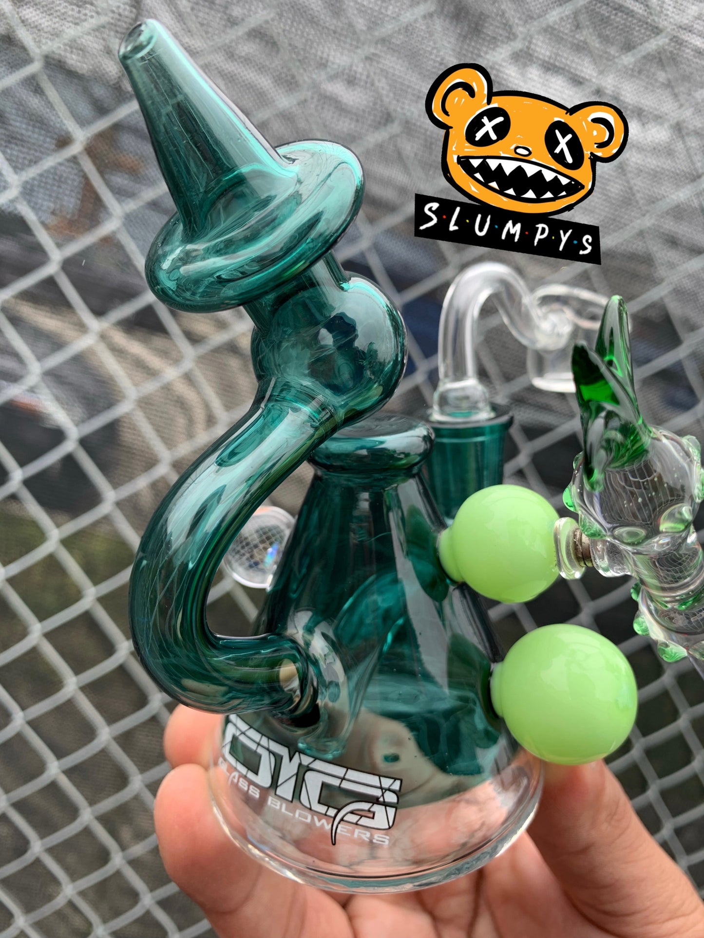 OTG Glass - Alien Laser Gun Rig W/Magnetic Dab Tool (Green)