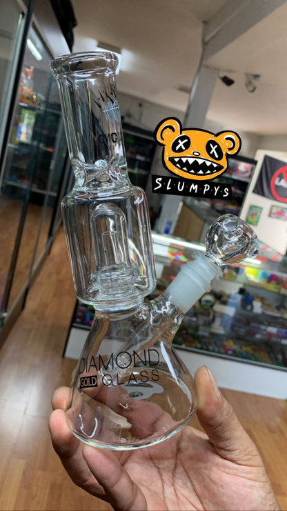 Diamond Glass - 8” Beaker with Shower Head Perc