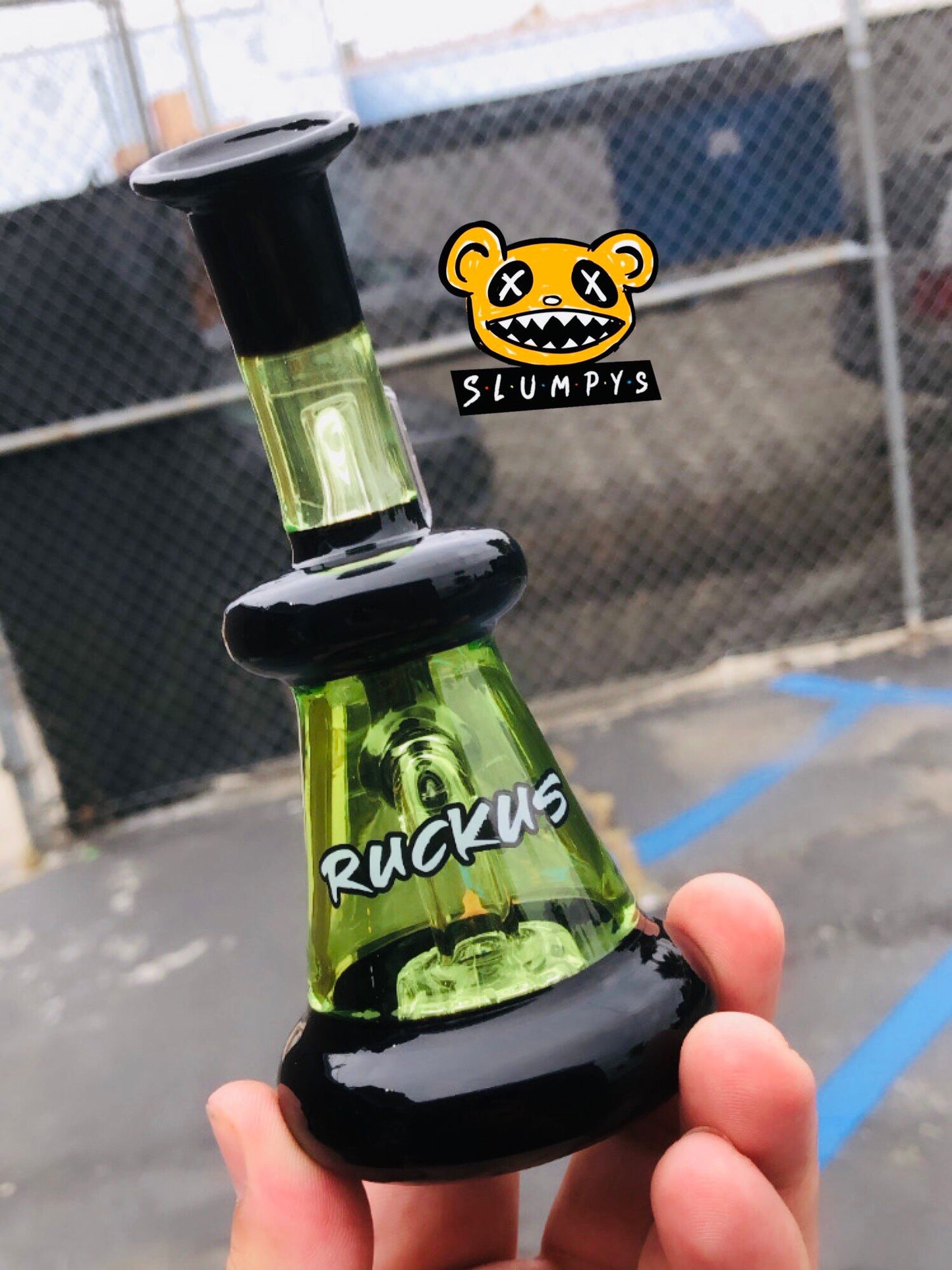 Ruckus Glass - Mini 6" Two Tone Rig (Blk/Grn)