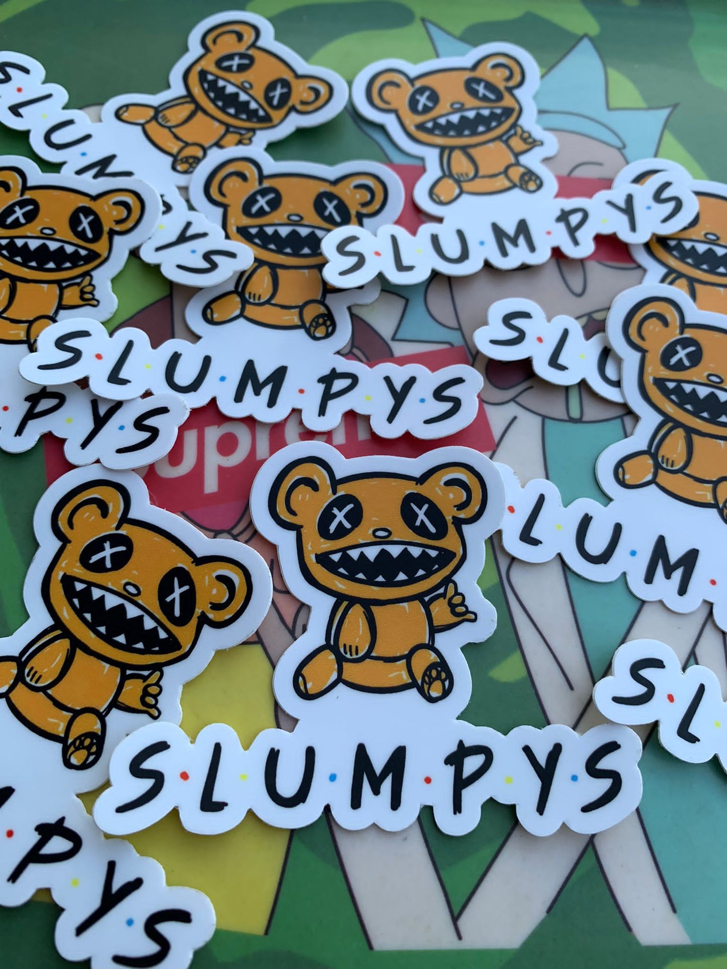 Slumpy Bear Sticker (Orange)