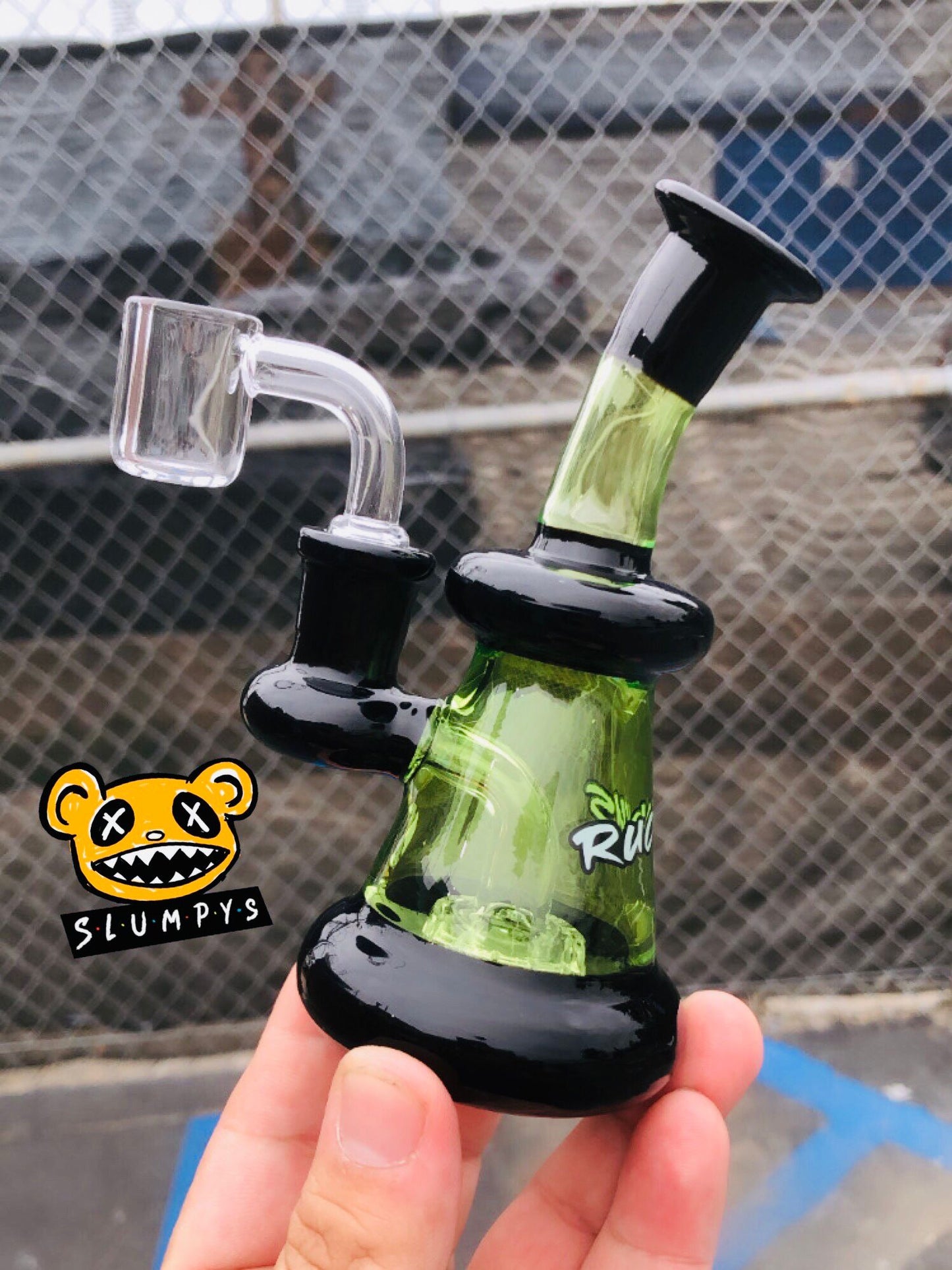 Ruckus Glass - Mini 6" Two Tone Rig (Blk/Grn)